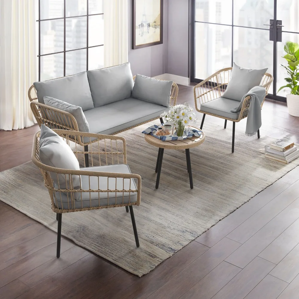 4 Pcs Outdoor Patio Rattan Furniture Set Cushions Loveseat Sofa W/ Coffee Table
4 Pcs Outdoor Patio Rattan Furniture Set Cushions Loveseat Sofa W/ Coffee Table