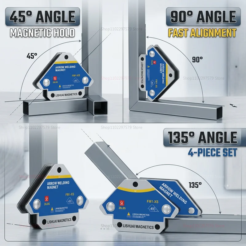 4PCS Magnetic Welding Fixers – 12.5KG Multi-Angle 45°/90°/135° Magnet Weld Positioner & Ferrite Locator Tools
4PCS Magnetic Welding Fixers – 12.5KG Multi-Angle 45°/90°/135° Magnet Weld Positioner & Ferrite Locator Tools