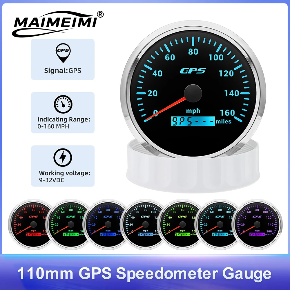 7 Color Backlight 110mm GPS Speedometer With Antenna 12V 24V For Boat Marine Motorcycle Truck Car Speed Gauge 30/60/80KMH 160MPH
7 Color Backlight 110mm GPS Speedometer With Antenna 12V 24V For Boat Marine Motorcycle Truck Car Speed Gauge 30/60/80KMH 160MPH