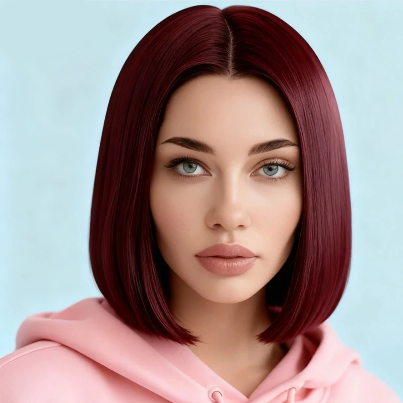 Elegant 12 inch women's burgundy synthetic wig, suitable for daily use in ball role-playing
Elegant 12 inch women's burgundy synthetic wig, suitable for daily use in ball role-playing
