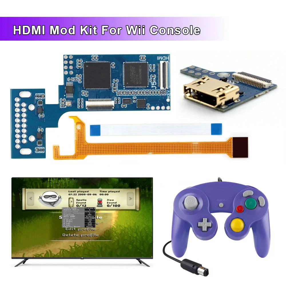 Imbeded HD TV Mode PCB Mod For Wii Digital TO Digital HDMI kit For Wii Console Game Video with OSD Menu
Imbeded HD TV Mode PCB Mod For Wii Digital TO Digital HDMI kit For Wii Console Game Video with OSD Menu