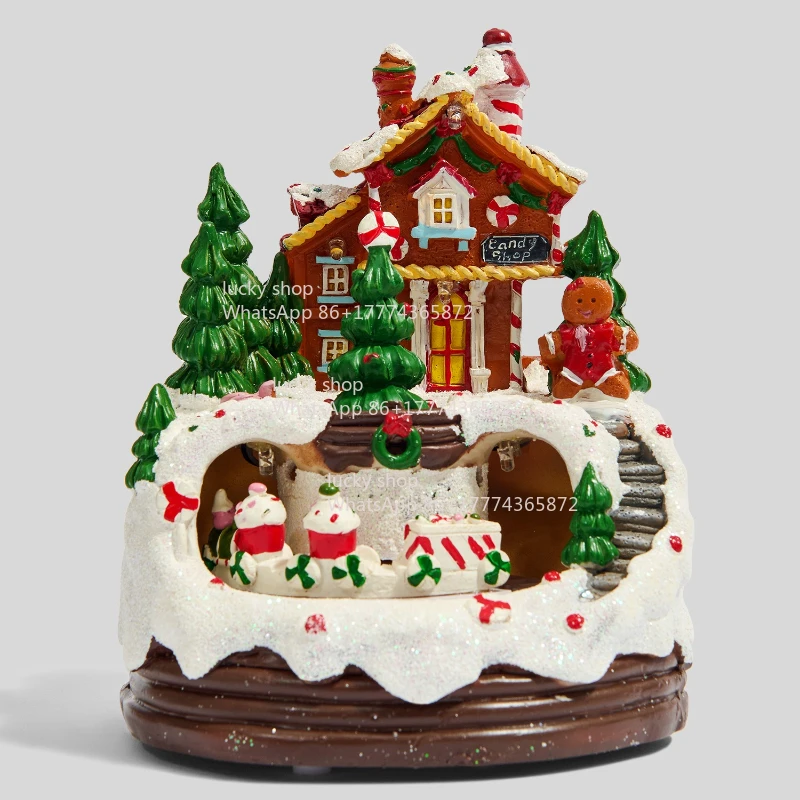 Music Box Ornament Christmas Gifts, Gingerbread Man in A Little House, Night Lights
Music Box Ornament Christmas Gifts, Gingerbread Man in A Little House, Night Lights