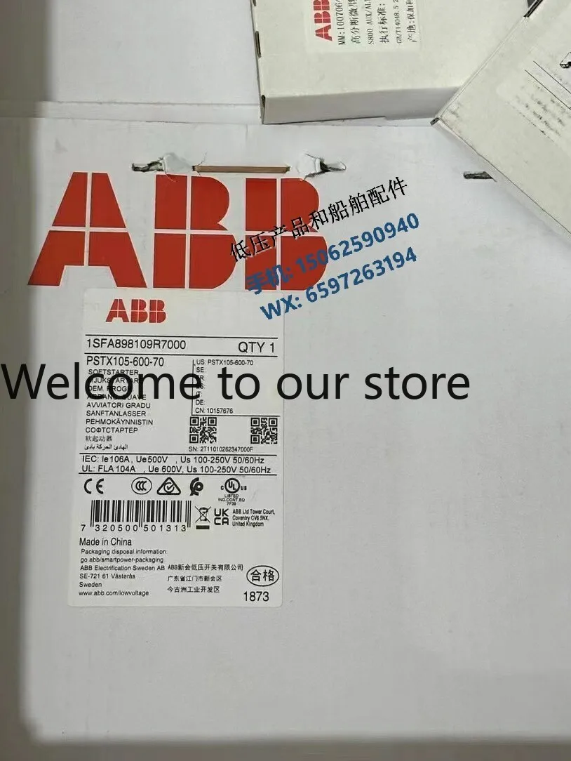 New Original ABB Soft Starter PSTX105-600-70 Power 55kW/voltage AC100-250V
New Original ABB Soft Starter PSTX105-600-70 Power 55kW/voltage AC100-250V