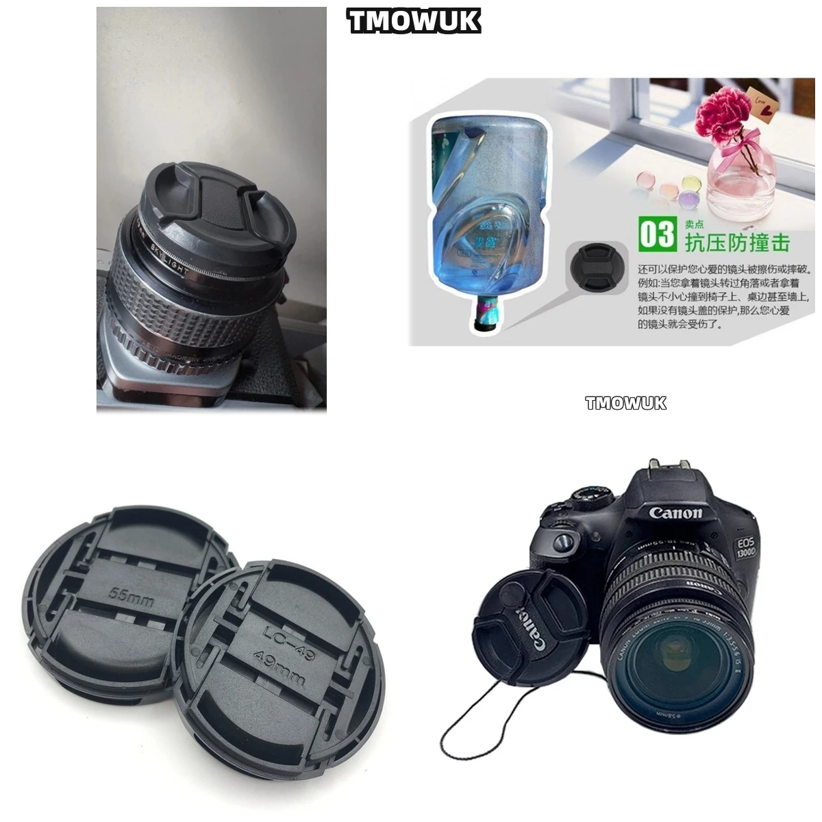 For Canon EOS R6 Mark II 1D X Mark II 40D 80D 100D M6 Rebel T4i 500D Camera Lens Cap Protective Cover Center Pinch Snap-on 49mm
For Canon EOS R6 Mark II 1D X Mark II 40D 80D 100D M6 Rebel T4i 500D Camera Lens Cap Protective Cover Center Pinch Snap-on 49mm
