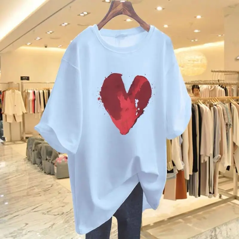 Summer 2025 New Chic Hand-Painted Print T-shirt Women Clothing Casual Loose Pure Cotton Pullover Office Lady Y2k O-neck Top Tees
Summer 2025 New Chic Hand-Painted Print T-shirt Women Clothing Casual Loose Pure Cotton Pullover Office Lady Y2k O-neck Top Tees