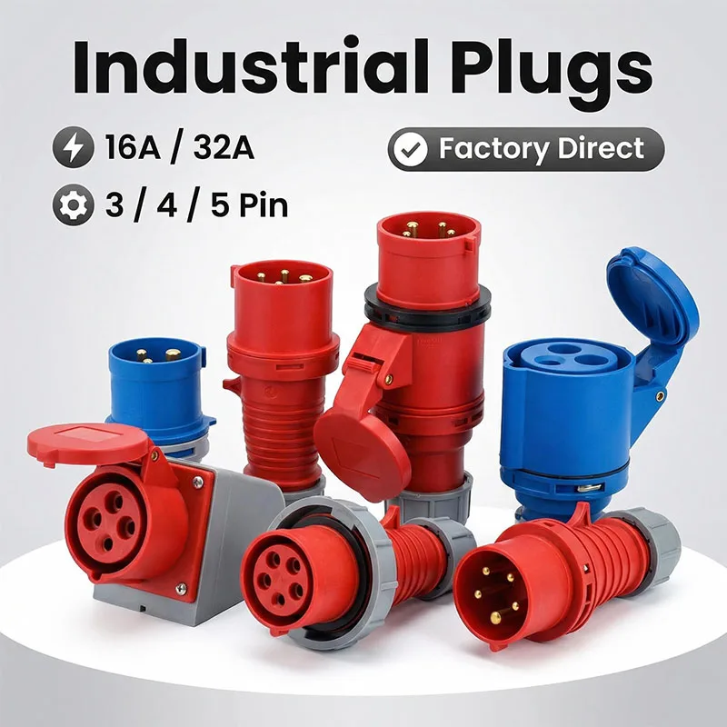 IP67 Waterproof Industrial Aviation Plug Socket Connector 16/32A 3P/4P/5Pin Male Female Wall Mounted Industrial Plug
IP67 Waterproof Industrial Aviation Plug Socket Connector 16/32A 3P/4P/5Pin Male Female Wall Mounted Industrial Plug