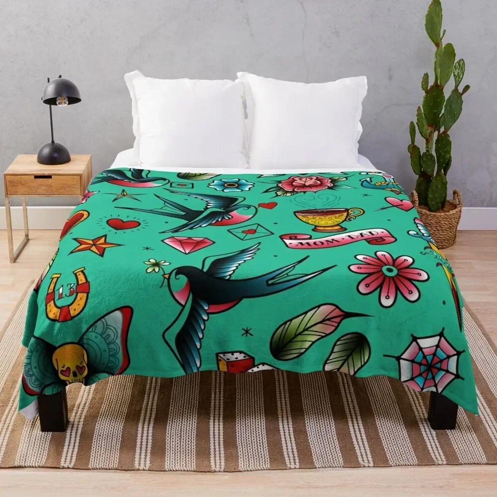 Old school tattoo stickers of swallows, diamonds, heart, rose, anchor Throw Blanket manga Polar Luxury Throw Blankets
Old school tattoo stickers of swallows, diamonds, heart, rose, anchor Throw Blanket manga Polar Luxury Throw Blankets