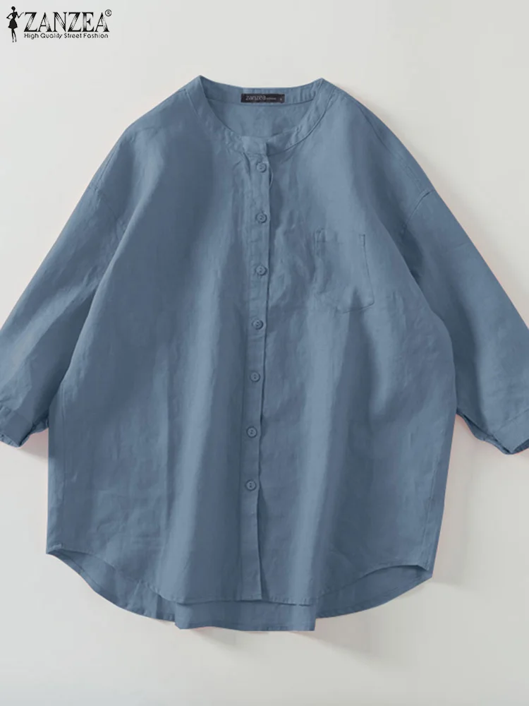ZANZEA Summer Elegant Shirts For Women OL Work Blusas Female Cotton Shirt Solid Loose Casual Tunic Tops Holiday Chemise Mujer
ZANZEA Summer Elegant Shirts For Women OL Work Blusas Female Cotton Shirt Solid Loose Casual Tunic Tops Holiday Chemise Mujer
