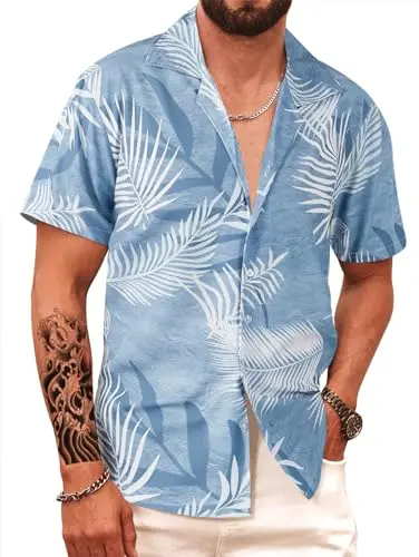 New men's Hawaiian shirt loose fit beach shirt short sleeved tropical buckle shirt floral pattern light and breathable
New men's Hawaiian shirt loose fit beach shirt short sleeved tropical buckle shirt floral pattern light and breathable