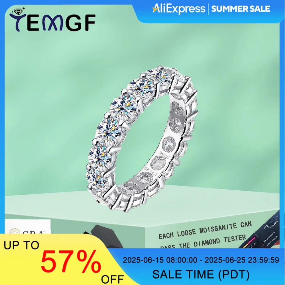TEMGF Full Moissanite Rings GRA Certification 100% S925 Sterling Silver 18K Plated for Women Elegant Fashion Fine Jewelry Gifts
TEMGF Full Moissanite Rings GRA Certification 100% S925 Sterling Silver 18K Plated for Women Elegant Fashion Fine Jewelry Gifts