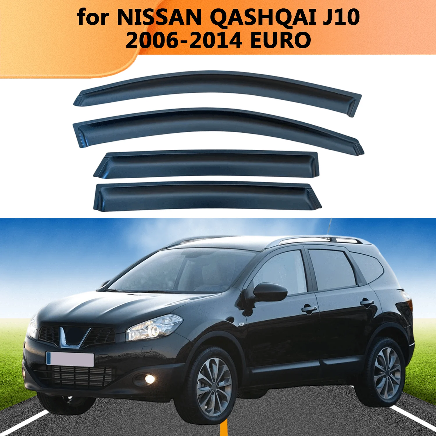 Weathershield for NISSAN QASHQAI J10 2006 2007-2014 EURO Sun Rain Deflector Guard Car Side Window Deflector Out-Channel Tape On
Weathershield for NISSAN QASHQAI J10 2006 2007-2014 EURO Sun Rain Deflector Guard Car Side Window Deflector Out-Channel Tape On