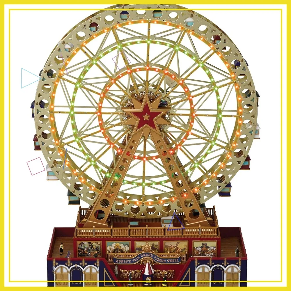 15" Musical Ferris Wheel Christmas Decoration with LED Lights & 50 Songs, Gold
15" Musical Ferris Wheel Christmas Decoration with LED Lights & 50 Songs, Gold