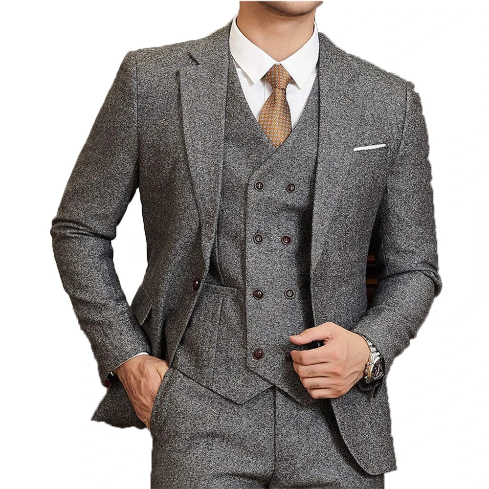 Mens 3 Piece Suit Tweed Herringbone Customized Wedding Tuxedos 3 Piece Slim Fit Groom Formal Occasions Wear Jacket Vest Pants
Mens 3 Piece Suit Tweed Herringbone Customized Wedding Tuxedos 3 Piece Slim Fit Groom Formal Occasions Wear Jacket Vest Pants