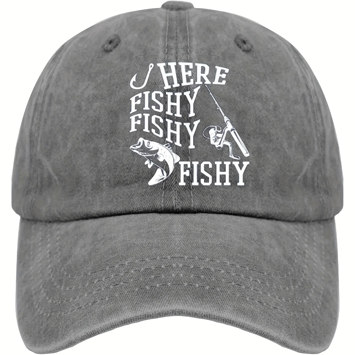 Funny "Here Fishy Fishy Fishy" Fishing Graphic Dad Hat - Pigment Black Casual Baseball Cap for Men, Outdoor Hiking
Funny "Here Fishy Fishy Fishy" Fishing Graphic Dad Hat - Pigment Black Casual Baseball Cap for Men, Outdoor Hiking