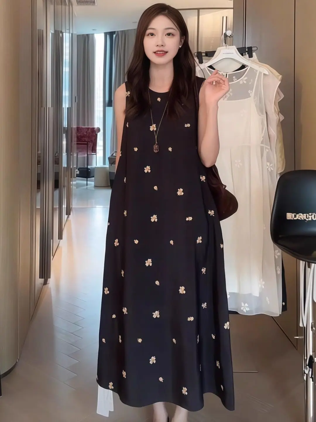 Hebe Sle Svel Dr Women Summer plus Size 300 Pou Loose Slimming Vest Long Dr Ele Casual A-Line Skirt
Hebe Sle Svel Dr Women Summer plus Size 300 Pou Loose Slimming Vest Long Dr Ele Casual A-Line Skirt