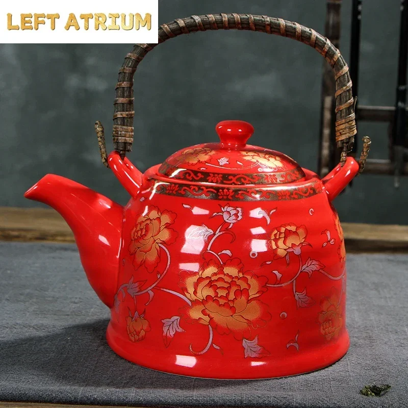 Ceramic Wedding Gift Teapot Set Red China Tea Pot with Handle Filter Strainer Gift Teapot for Special Occasions Celebration Tea
Ceramic Wedding Gift Teapot Set Red China Tea Pot with Handle Filter Strainer Gift Teapot for Special Occasions Celebration Tea