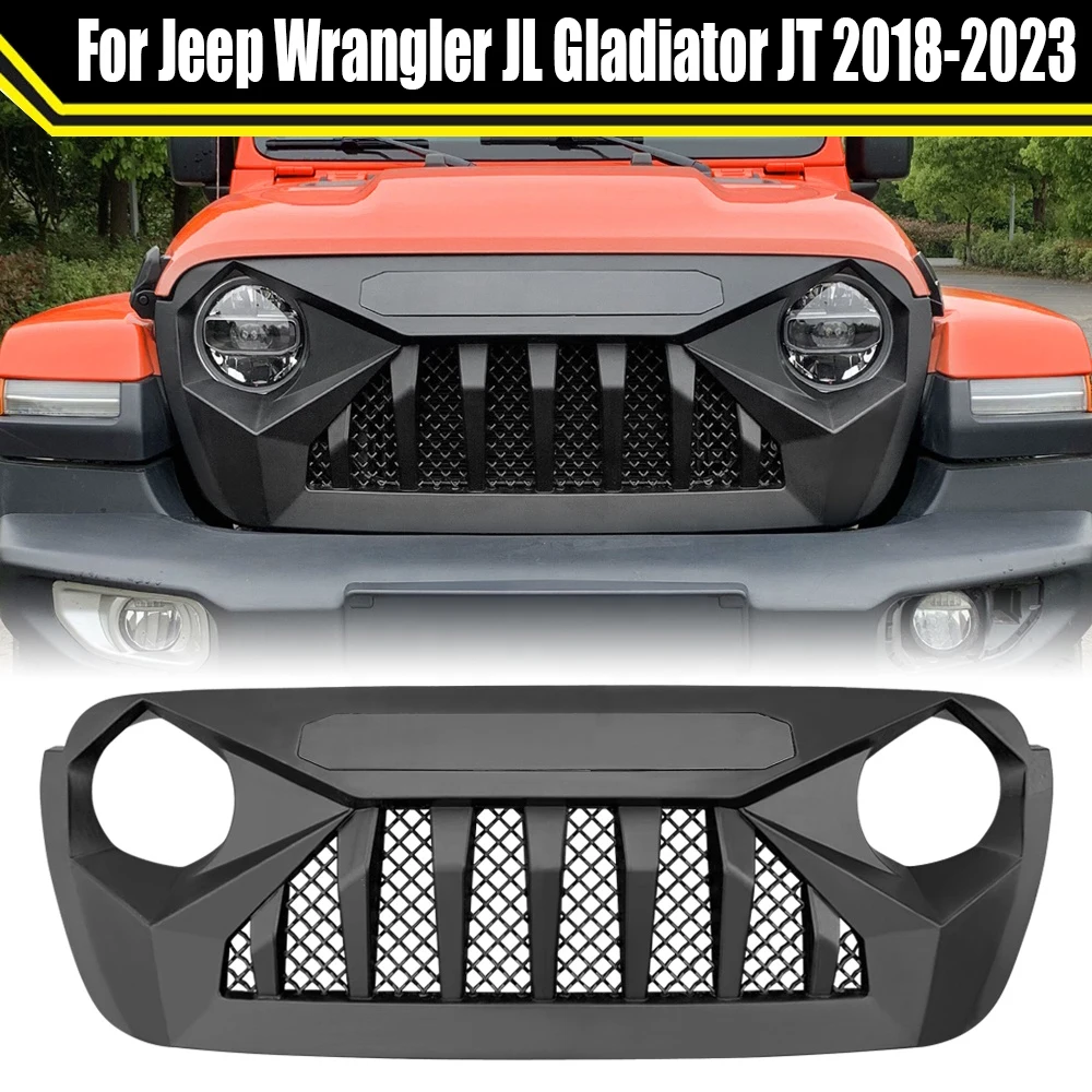 offroad Car ABS Grille Cover Demon Style Front Hood Bumper Mesh Grille Upper Grill For Jeep Wrangler JL Gladiator JT 2018-2023
offroad Car ABS Grille Cover Demon Style Front Hood Bumper Mesh Grille Upper Grill For Jeep Wrangler JL Gladiator JT 2018-2023