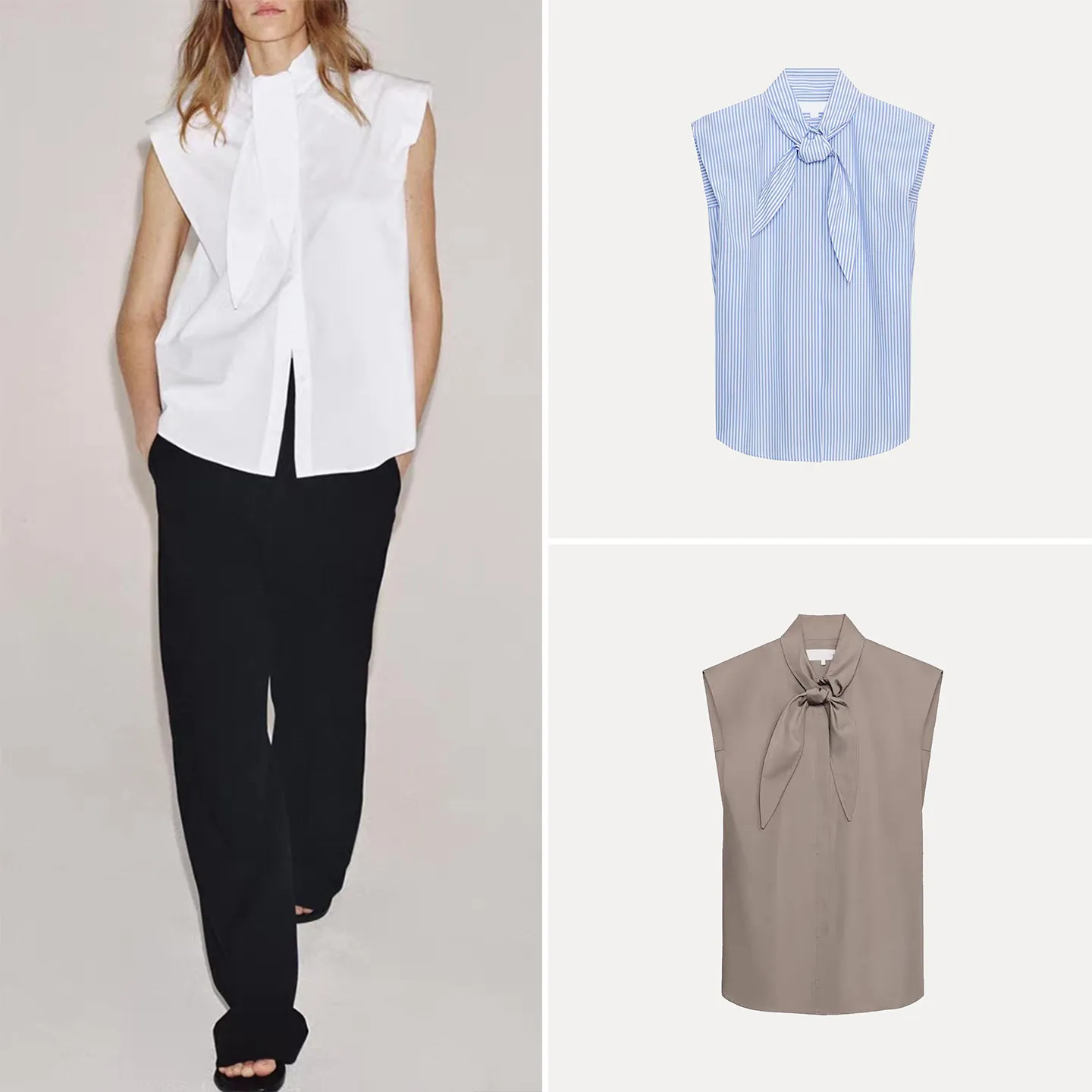 Fashionable Knot Sleeveless round Neck Shirt Women's Spring Clothing Style Casual Loose Fit Shirt without Special F...
Fashionable Knot Sleeveless round Neck Shirt Women's Spring Clothing Style Casual Loose Fit Shirt without Special F...