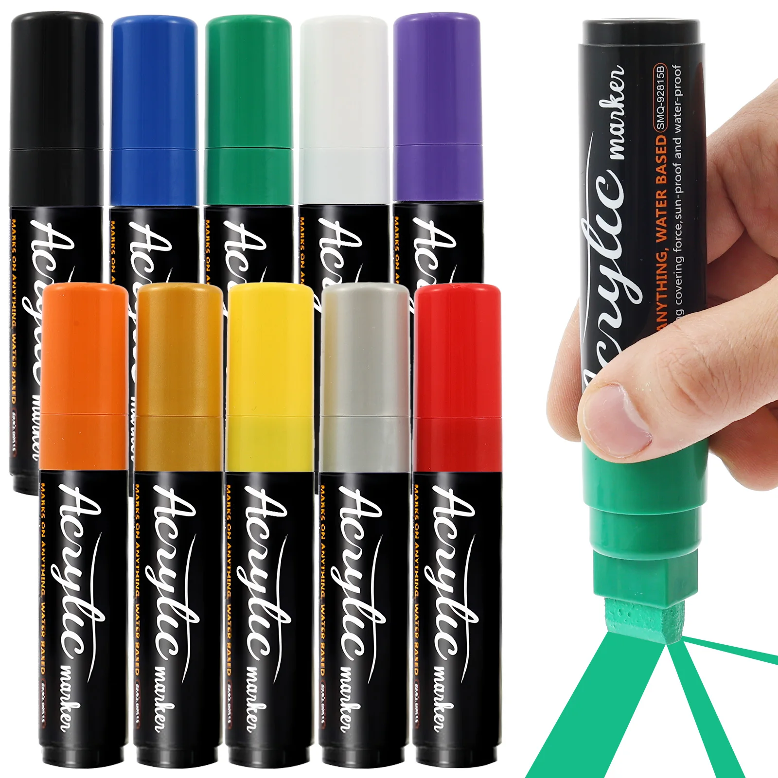 10Pcs Jumbo Markers 0.59inch Felt Tip Graffiti Acrylic Paint Graffiti Markers Waterproof for Rock Painting Poster Outdoor Signs
10Pcs Jumbo Markers 0.59inch Felt Tip Graffiti Acrylic Paint Graffiti Markers Waterproof for Rock Painting Poster Outdoor Signs