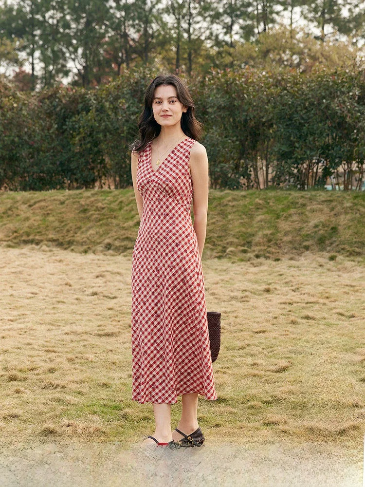 Red Plaid Summer Dress Women's High Waist Slim Fit Vest Dress HeyDress French Style Embroidery A-Line Skirt Breathable Polyester
Red Plaid Summer Dress Women's High Waist Slim Fit Vest Dress HeyDress French Style Embroidery A-Line Skirt Breathable Polyester