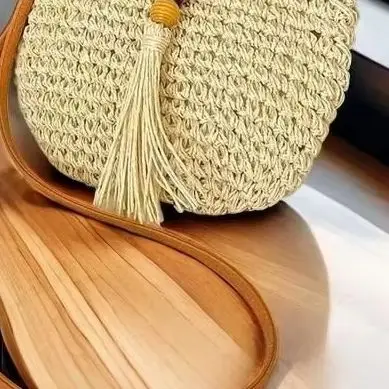 Women Beach Shoulder Purse All Match Straw Crossbody Bag with Tassel Weave Clutch Bag Solid Color Handbag 
Women Beach Shoulder Purse All Match Straw Crossbody Bag with Tassel Weave Clutch Bag Solid Color Handbag