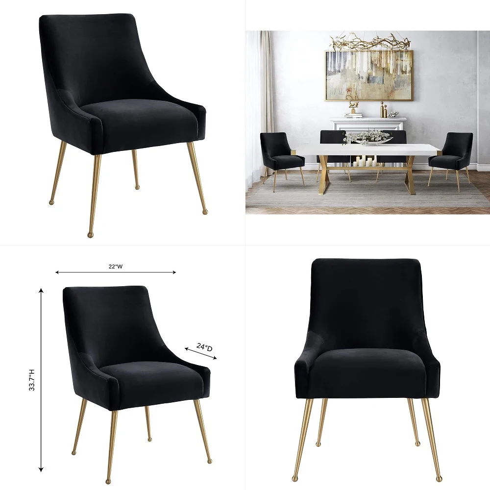 Beatrix Ultra Modern Velvet Upholstered Dining Side Chair, 22 Black
Beatrix Ultra Modern Velvet Upholstered Dining Side Chair, 22 Black