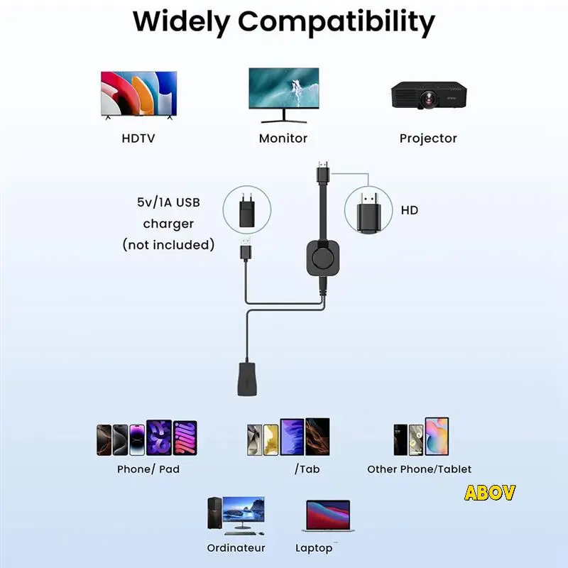 Mirascreen Wireless -Compatible Dongle For TV/Projector/Monitor, 1080P Wifi Display Adapter For PC/Windows/Mac
Mirascreen Wireless -Compatible Dongle For TV/Projector/Monitor, 1080P Wifi Display Adapter For PC/Windows/Mac