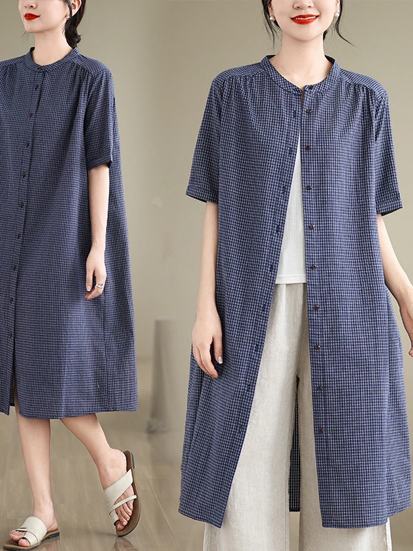 Женское винтажное платье миди в клетку больших размеров, модное, элегантное, для офиса, с круглым вырезом и коротким рукавом
Женское винтажное платье миди в клетку больших размеров, модное, элегантное, для офиса, с круглым вырезом и коротким рукавом