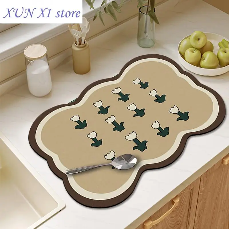 New Kitchen Absorbent Drain Pad Cute Flower Dish Drying Mat Tableware Cup Draining Mat Coffee Pad Kitchen Supply
New Kitchen Absorbent Drain Pad Cute Flower Dish Drying Mat Tableware Cup Draining Mat Coffee Pad Kitchen Supply