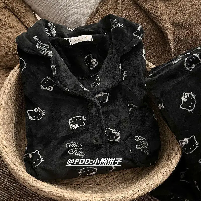 Sanrio Hello Kitty Coral Fleece Pajama Set Women Autumn Winter Home Wear Flannel Lined Thickened Full Print Cartoon Nightwear
Sanrio Hello Kitty Coral Fleece Pajama Set Women Autumn Winter Home Wear Flannel Lined Thickened Full Print Cartoon Nightwear