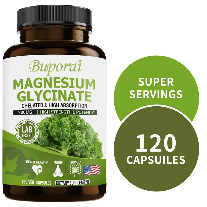 Magnesium Glycinate - High Absorption, Heart Bone Muscle Bowel Mood Sleep Supplement
Magnesium Glycinate - High Absorption, Heart Bone Muscle Bowel Mood Sleep Supplement