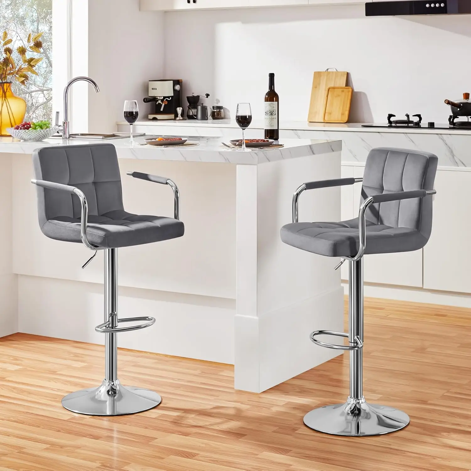 PU Leather Adjustable Barstools with Armrest, Counter Height Stool Chairs with Thickened Seat Cushion for Kitchen Island,
PU Leather Adjustable Barstools with Armrest, Counter Height Stool Chairs with Thickened Seat Cushion for Kitchen Island,
