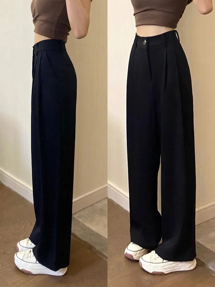 Black Wide Leg Suit Pants Women's Autumn Winter Thin Large Size Casual Loose Slimming Drape Straight Casual Long Trousers
Black Wide Leg Suit Pants Women's Autumn Winter Thin Large Size Casual Loose Slimming Drape Straight Casual Long Trousers