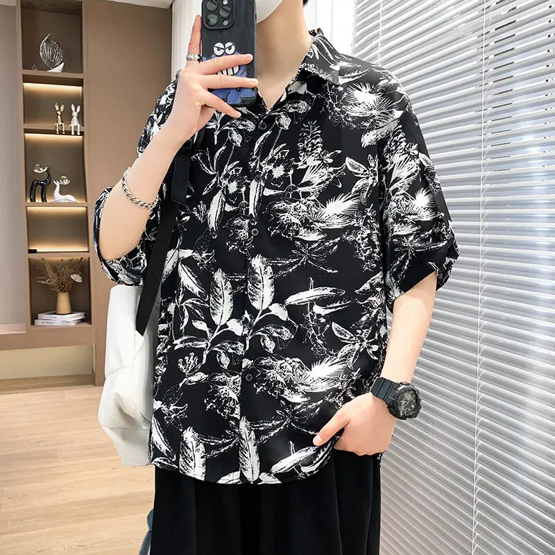 2025 Summer Men printed shirts High quality shirt for male Men's Trendy Brand New Middle Sleeve Shirt Slim Fit Versatile Shirt
2025 Summer Men printed shirts High quality shirt for male Men's Trendy Brand New Middle Sleeve Shirt Slim Fit Versatile Shirt