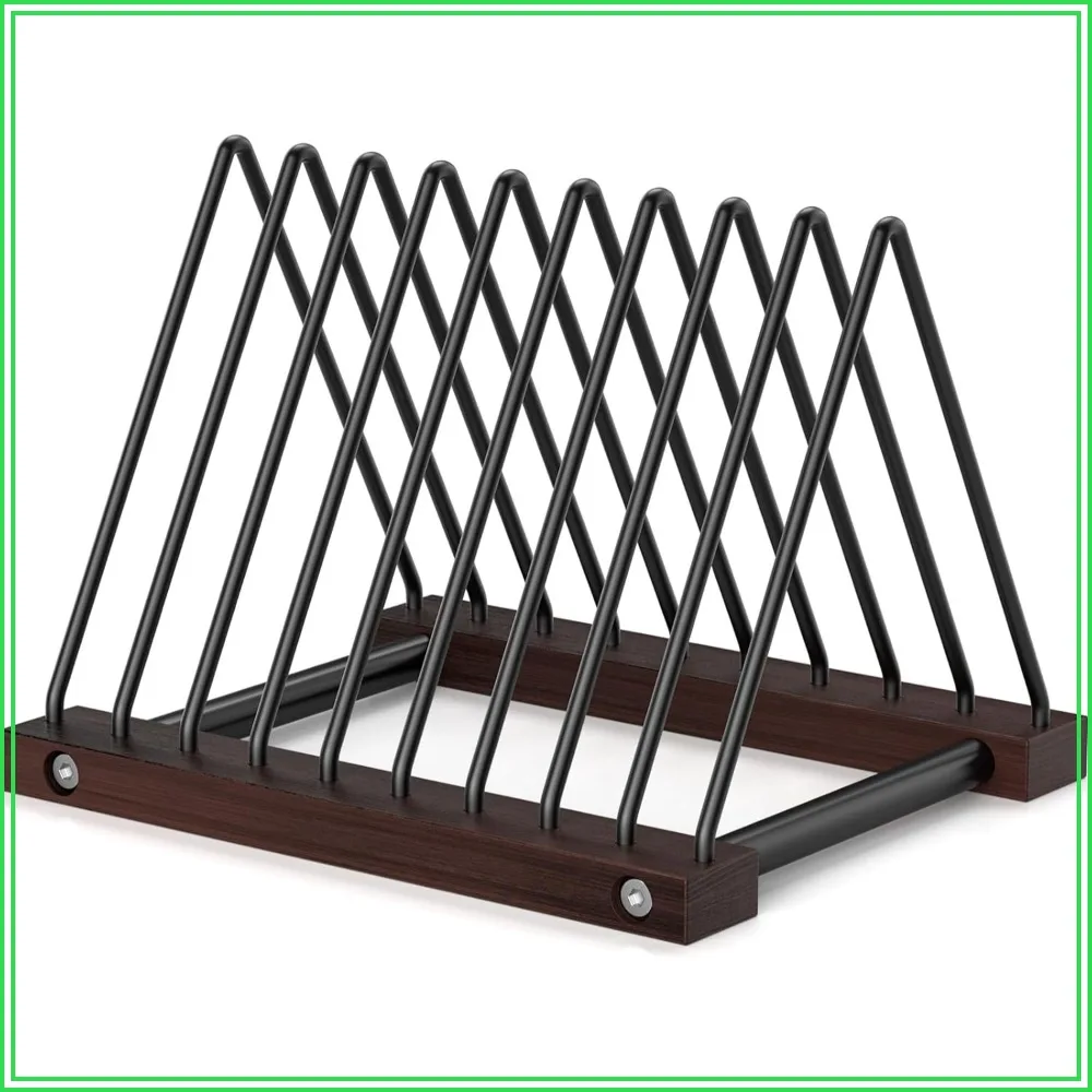 Vinyl Record Stand, Detachable Record Holder with Solid Wood Base & Metal Wire Frame, Durable Storage for Albums, CDs, Magazines, Books
Vinyl Record Stand, Detachable Record Holder with Solid Wood Base & Metal Wire Frame, Durable Storage for Albums, CDs, Magazines, Books