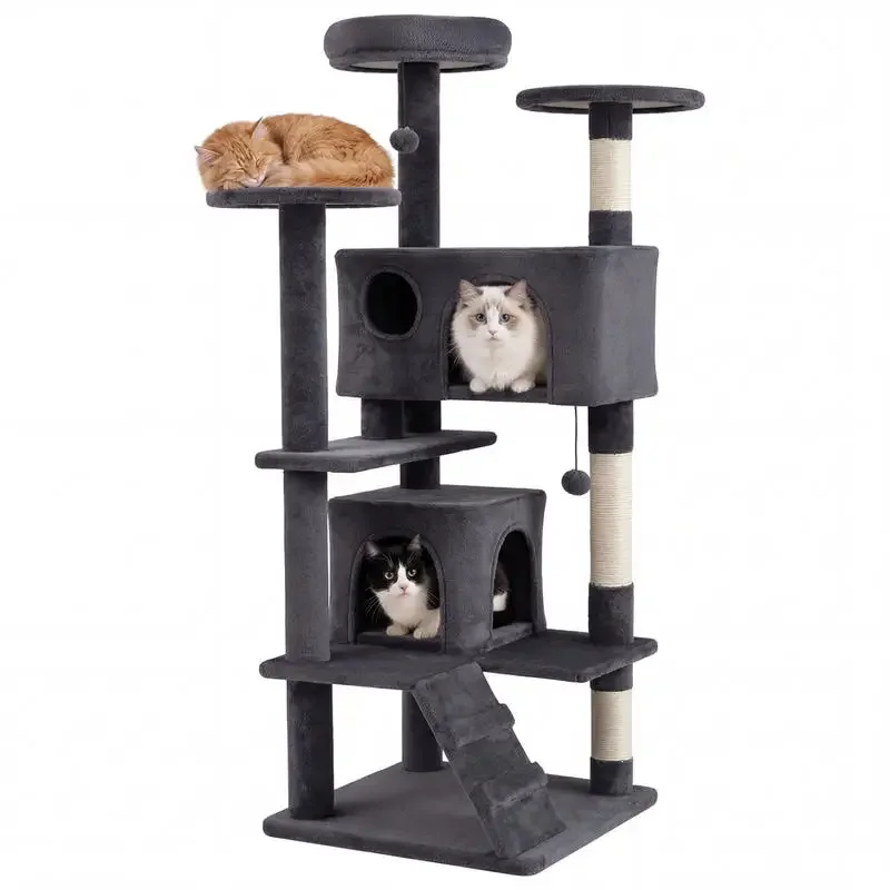 52 Inch Tall Cat Tree Tower for Indoor Cats-Dark Gray
52 Inch Tall Cat Tree Tower for Indoor Cats-Dark Gray