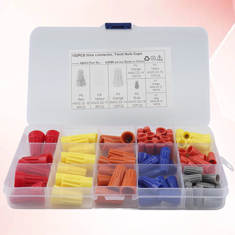 102pcs Electrical Wire Connector Kit Pvc Insulating Durable Reusable For Home Wiring Lighting No Tools Solder Tape Pre-Twisted
102pcs Electrical Wire Connector Kit Pvc Insulating Durable Reusable For Home Wiring Lighting No Tools Solder Tape Pre-Twisted
