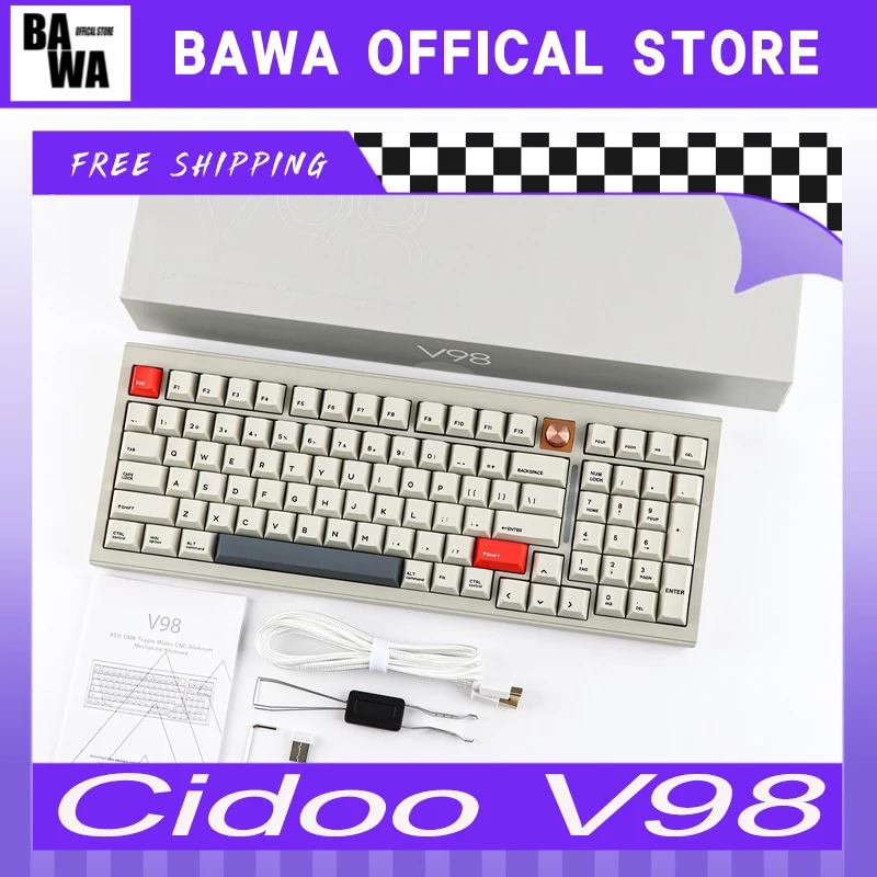 Клавиатура Cidoo V98 Qmk с 3 режимами, беспроводная, Bluetooth, популярная, меняемая, Rgb, подгонка под заказ, игровая механическая клавиатура для офиса
Клавиатура Cidoo V98 Qmk с 3 режимами, беспроводная, Bluetooth, популярная, меняемая, Rgb, подгонка под заказ, игровая механическая клавиатура для офиса