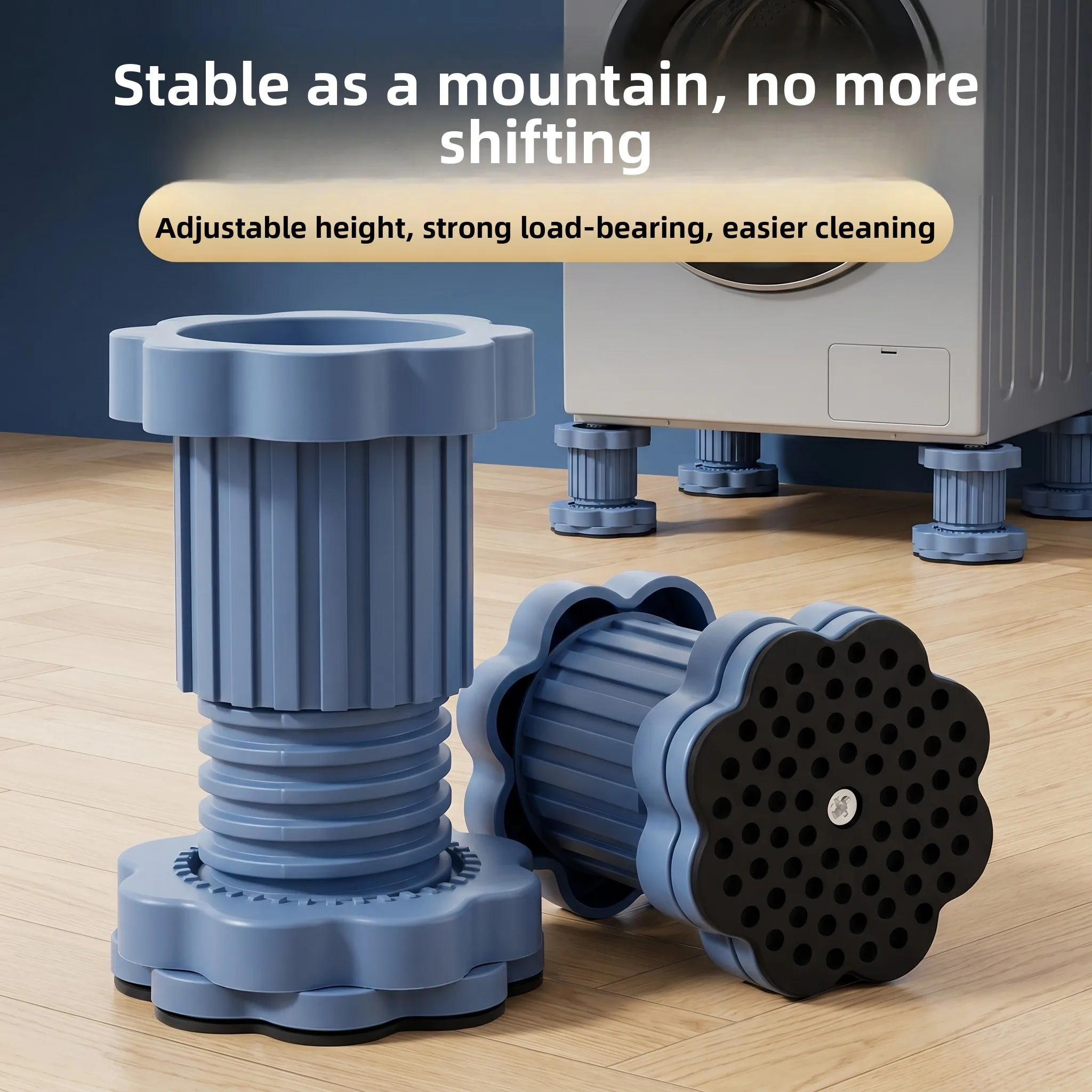 Adjustable Height Washing Machine Stand Base Anti-Slip Shockproof Universal Bracket Fridge Riser Moisture Proof Support Frame