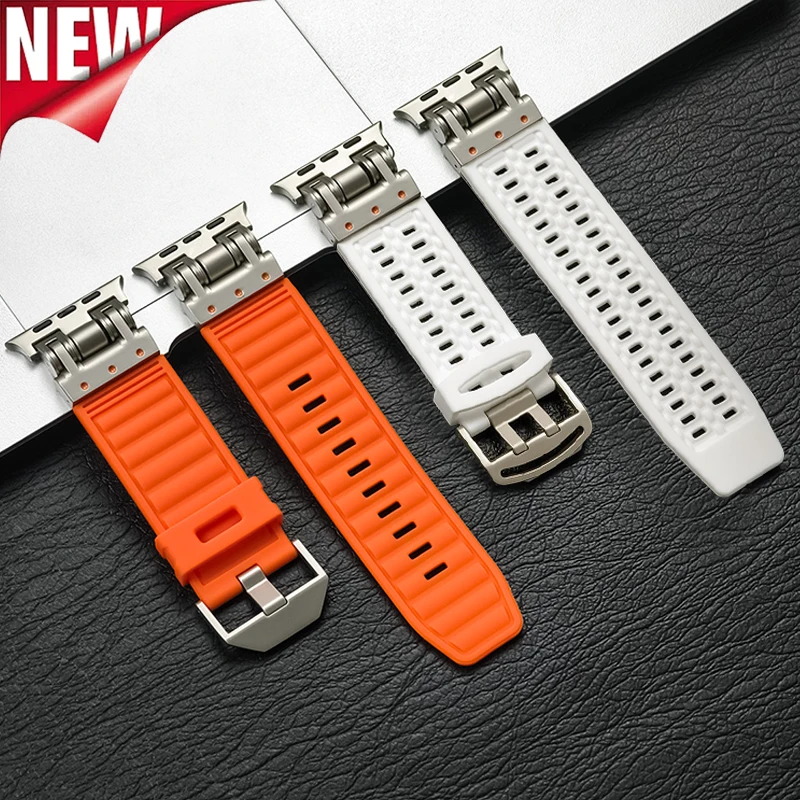 Silicone Band for Apple Watch Ultra 2 49mm 46mm 45mm 44mm 42mm Strap for IWatch Series 10 9 8 7 6 SE 5 4 Men Watchband Bracelet
Silicone Band for Apple Watch Ultra 2 49mm 46mm 45mm 44mm 42mm Strap for IWatch Series 10 9 8 7 6 SE 5 4 Men Watchband Bracelet