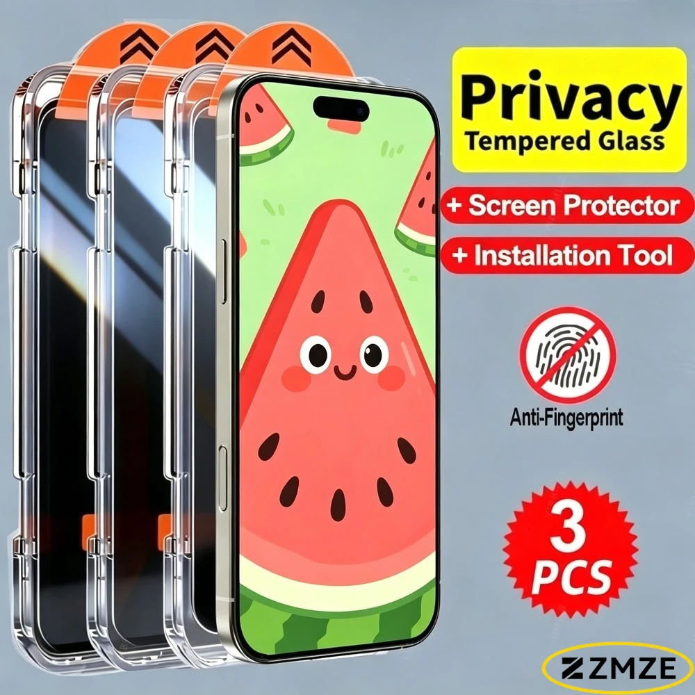 3Pcs Anti Spy Screen Protector for iPhone 17 16 15 Pro Max 17e 16e Air 15 14 Plus 14 13 12 Pro Easy One Click Installation Glass
3Pcs Anti Spy Screen Protector for iPhone 17 16 15 Pro Max 17e 16e Air 15 14 Plus 14 13 12 Pro Easy One Click Installation Glass