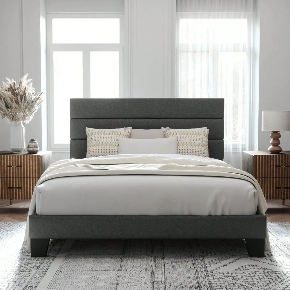 Кровать-платформа Allewie Twin Full Queen King Size с тканевой обивкой изголовья и деревянными ламелями, полностью обтянутая тканью
Кровать-платформа Allewie Twin Full Queen King Size с тканевой обивкой изголовья и деревянными ламелями, полностью обтянутая тканью