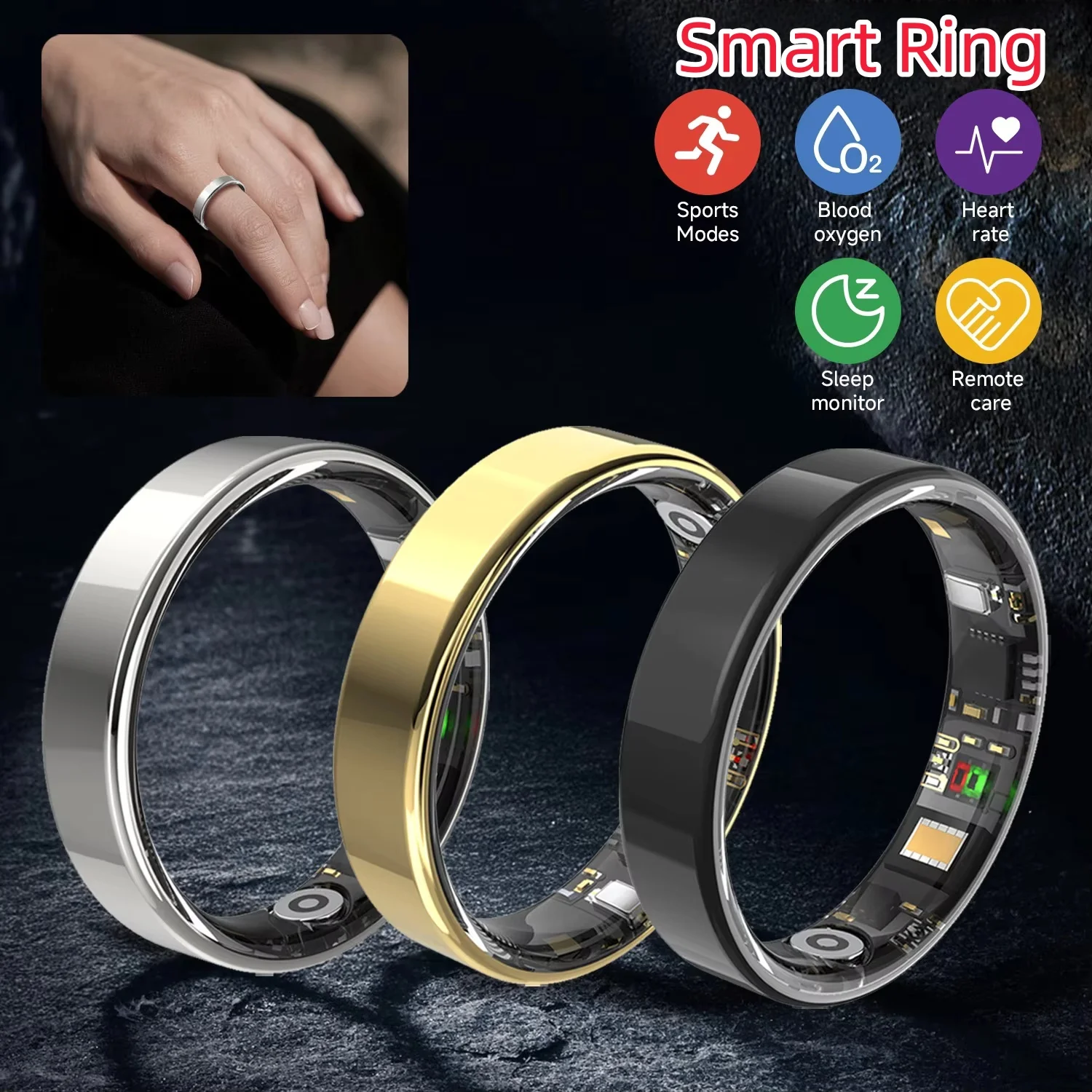  2026 New Smart Ring Heart Rate Blood Pressure Sleep Monitoring Motion Tracking IP68 Waterproof Men Women Smart Ring Holiday Gi
2026 New Smart Ring Heart Rate Blood Pressure Sleep Monitoring Motion Tracking IP68 Waterproof Men Women Smart Ring Holiday Gi