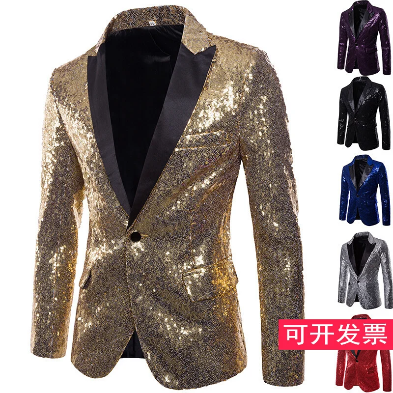 Shiny Sequin Suit Jacket Performance Costume Stage Dance Show Male Nightclub Singer Hostess Formal Dress Code Bar Performer
Shiny Sequin Suit Jacket Performance Costume Stage Dance Show Male Nightclub Singer Hostess Formal Dress Code Bar Performer