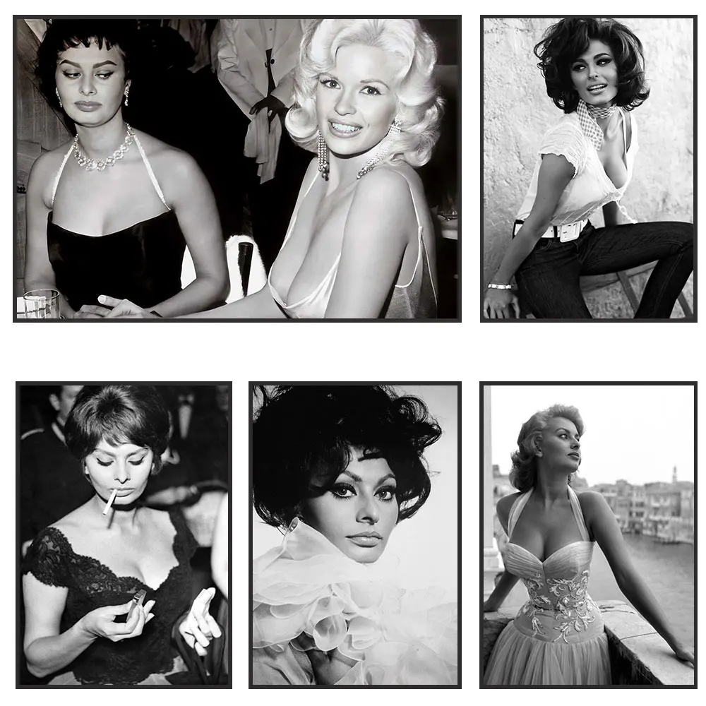 Sophia Loren Black and White Posters and Prints Movie Female Star Canvas Painting Retro Wall Artist Home Decorative Painting
Sophia Loren Black and White Posters and Prints Movie Female Star Canvas Painting Retro Wall Artist Home Decorative Painting