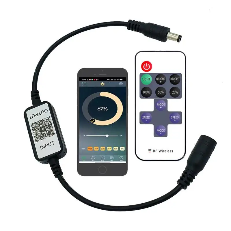 1 Set LED Monochrome Light Strip Wireless Bluetooth Dimming Controller DC5-24V 11 Key Mini Bluetooth Monochrome Controller
1 Set LED Monochrome Light Strip Wireless Bluetooth Dimming Controller DC5-24V 11 Key Mini Bluetooth Monochrome Controller