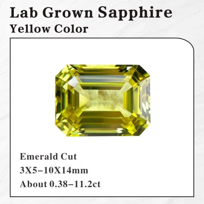 Lab Grown Sapphire Emerald Cut Yellow Color VVS1 Gemstone Charms DIY for Jewelry Making Gift Selectable AGL Certificate
Lab Grown Sapphire Emerald Cut Yellow Color VVS1 Gemstone Charms DIY for Jewelry Making Gift Selectable AGL Certificate
