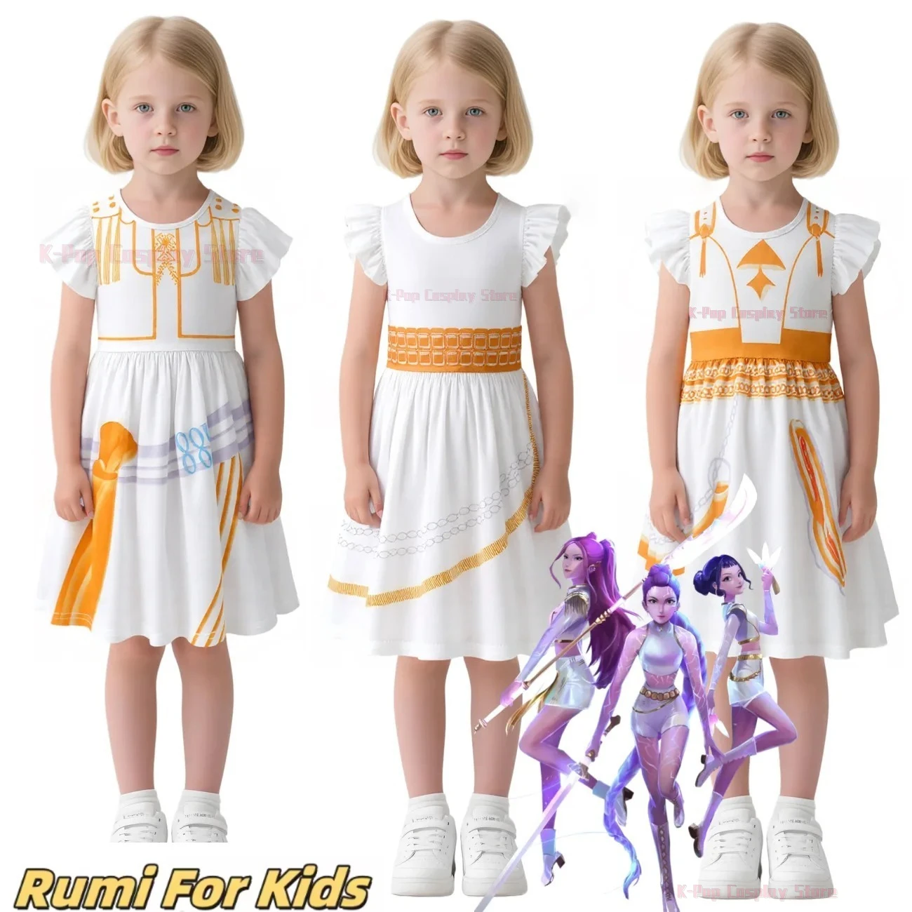 KPop Demon Hunters Halloween Costume Kids Fashion Girls Rumi Zoey Mira Anime Dress For Halloween Carnival Party Cosplay Clothes
KPop Demon Hunters Halloween Costume Kids Fashion Girls Rumi Zoey Mira Anime Dress For Halloween Carnival Party Cosplay Clothes