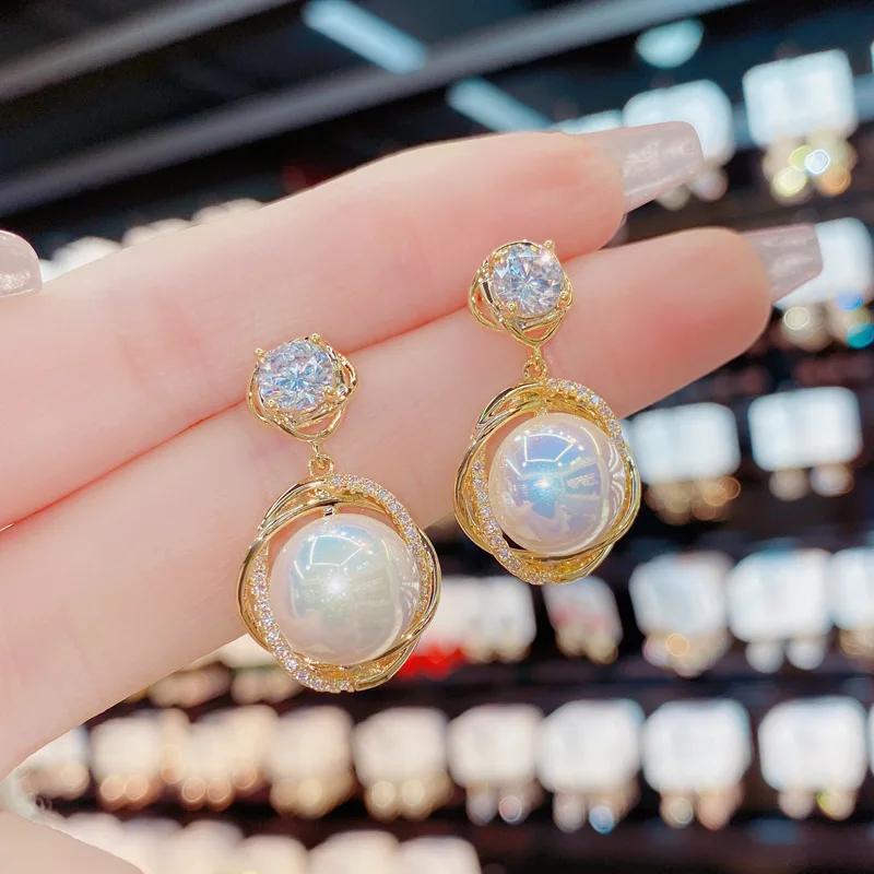 Exquisite 925 Silver Needle 14k Gold Plated Zircon Pearl Pendant Earrings For Women Wedding Party Classic Fine Jewelry
Exquisite 925 Silver Needle 14k Gold Plated Zircon Pearl Pendant Earrings For Women Wedding Party Classic Fine Jewelry