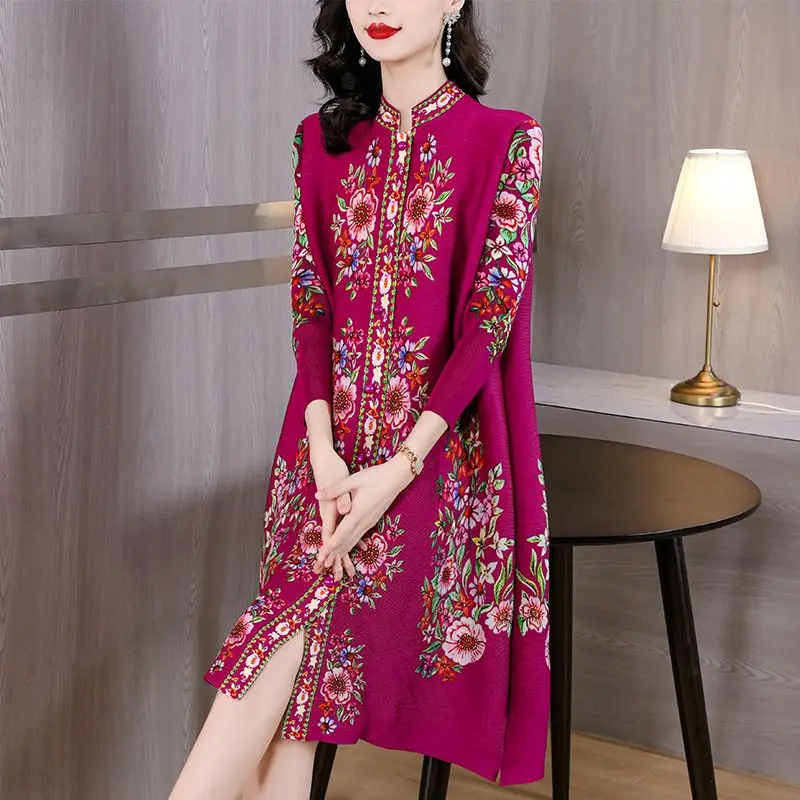 Pleated Spring and Autumn New Loose Vintage High Neck Pleated A-line Mom's Dress
Pleated Spring and Autumn New Loose Vintage High Neck Pleated A-line Mom's Dress